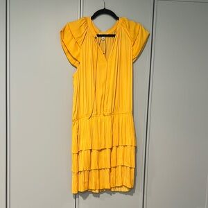 Current Air Yellow Flutter Sleeve Sundress